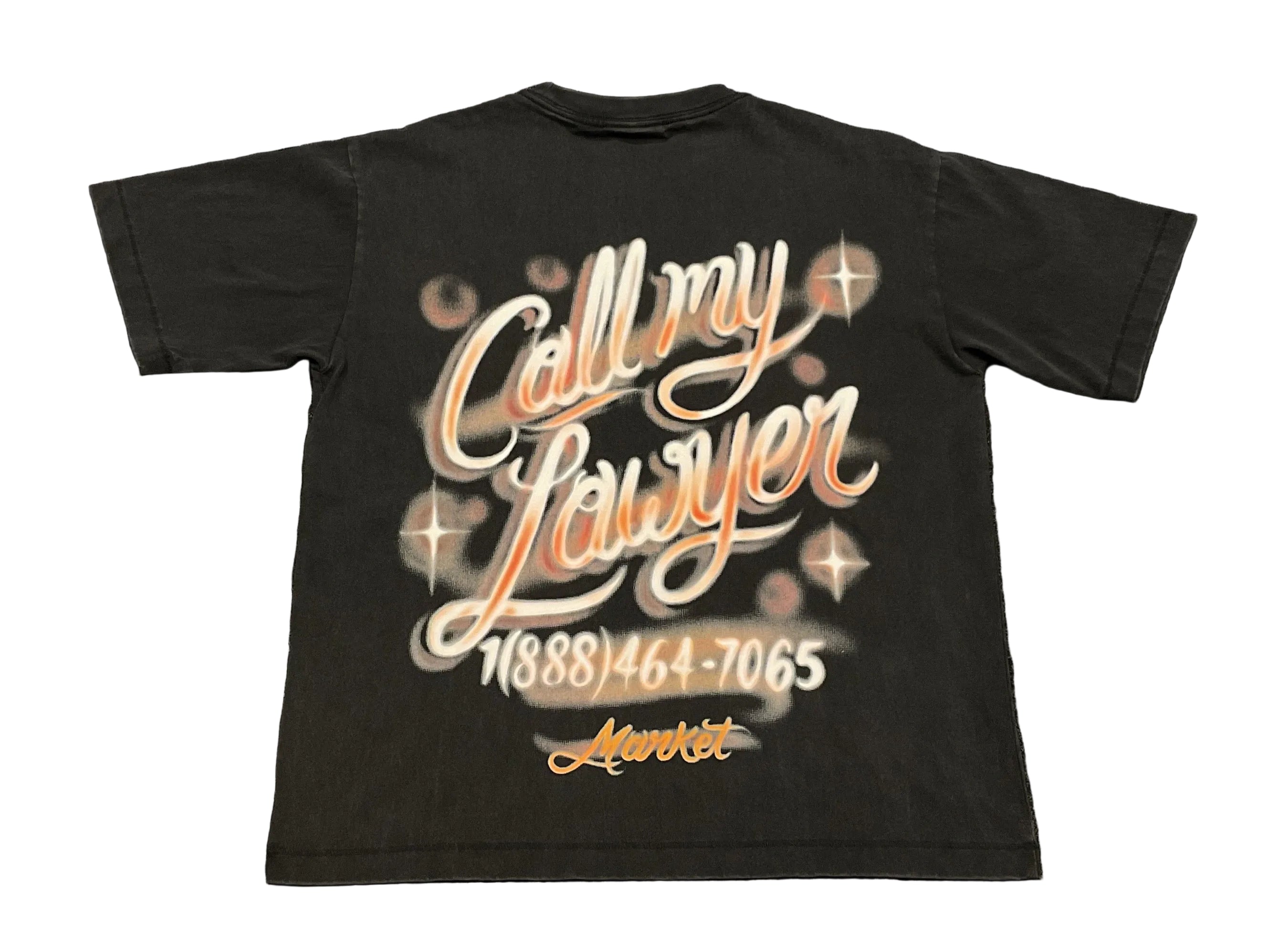 Market Airbrush Call My Lawyer Tee - Black