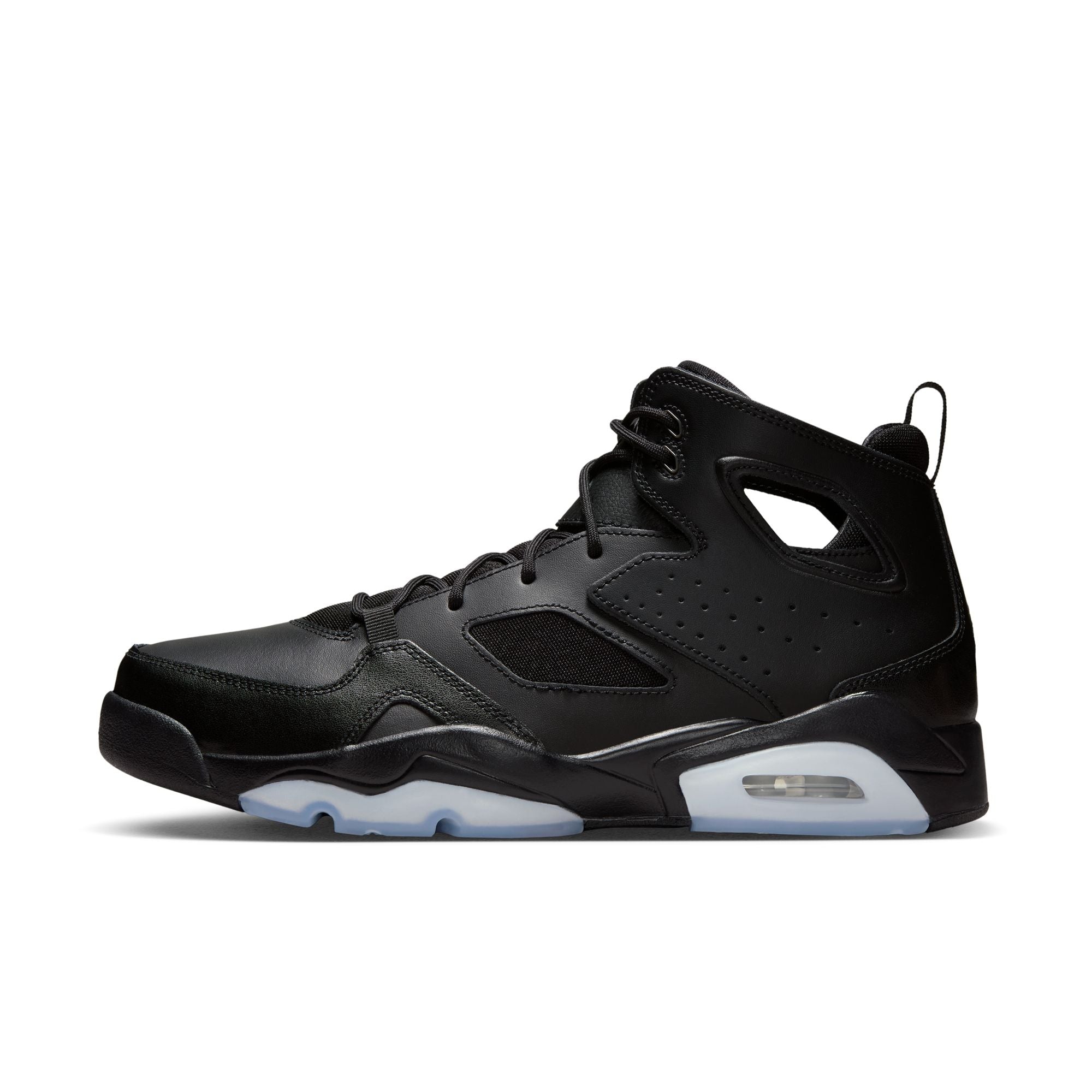Jordan Flight Club 91 men’s Black Anthracite mid-top sneakers with visible Air unit