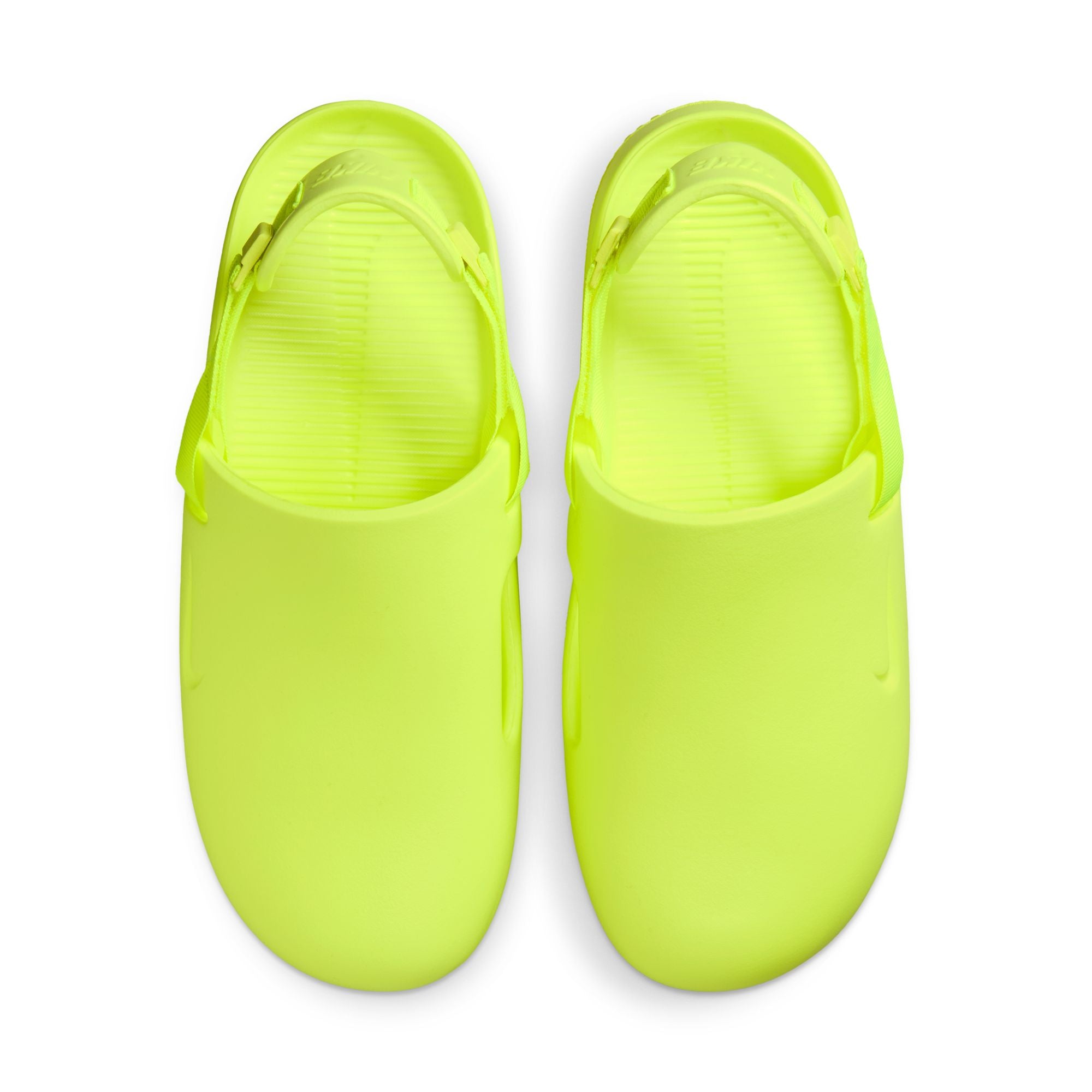 Nike Calm Mule NA in volt neon foam slip-on design with closed toe and open heel
