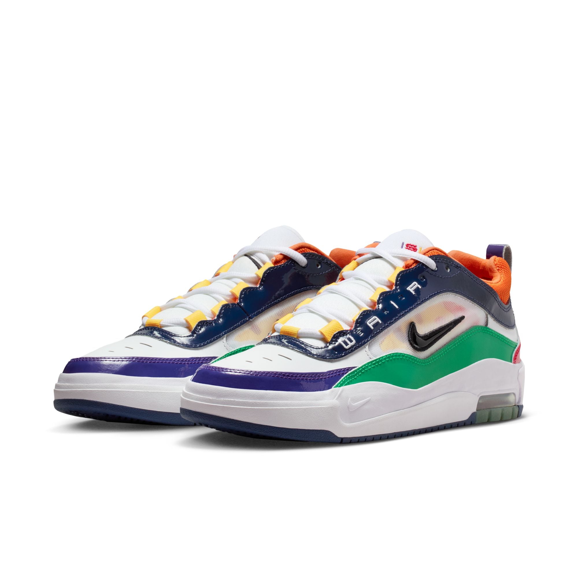 Nike Air Max Ishod Premium in university red with amarillo accents and visible Air unit