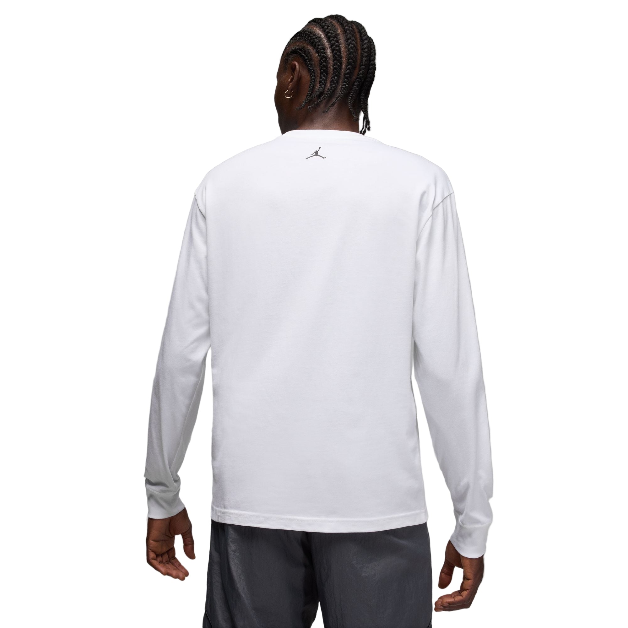 Jordan Wings long sleeve tee in white with black Wings graphic across the chest