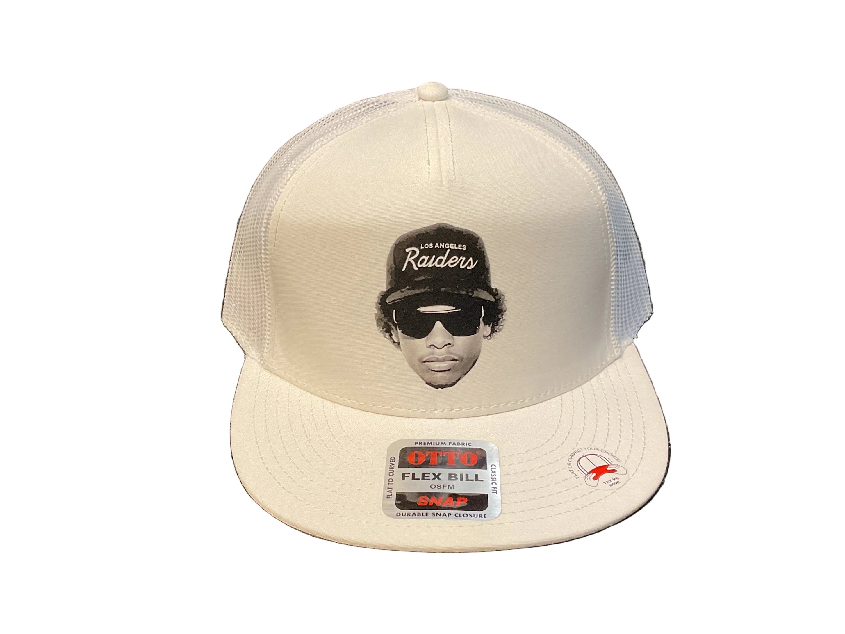 Compton Flat Brim Snapback - White