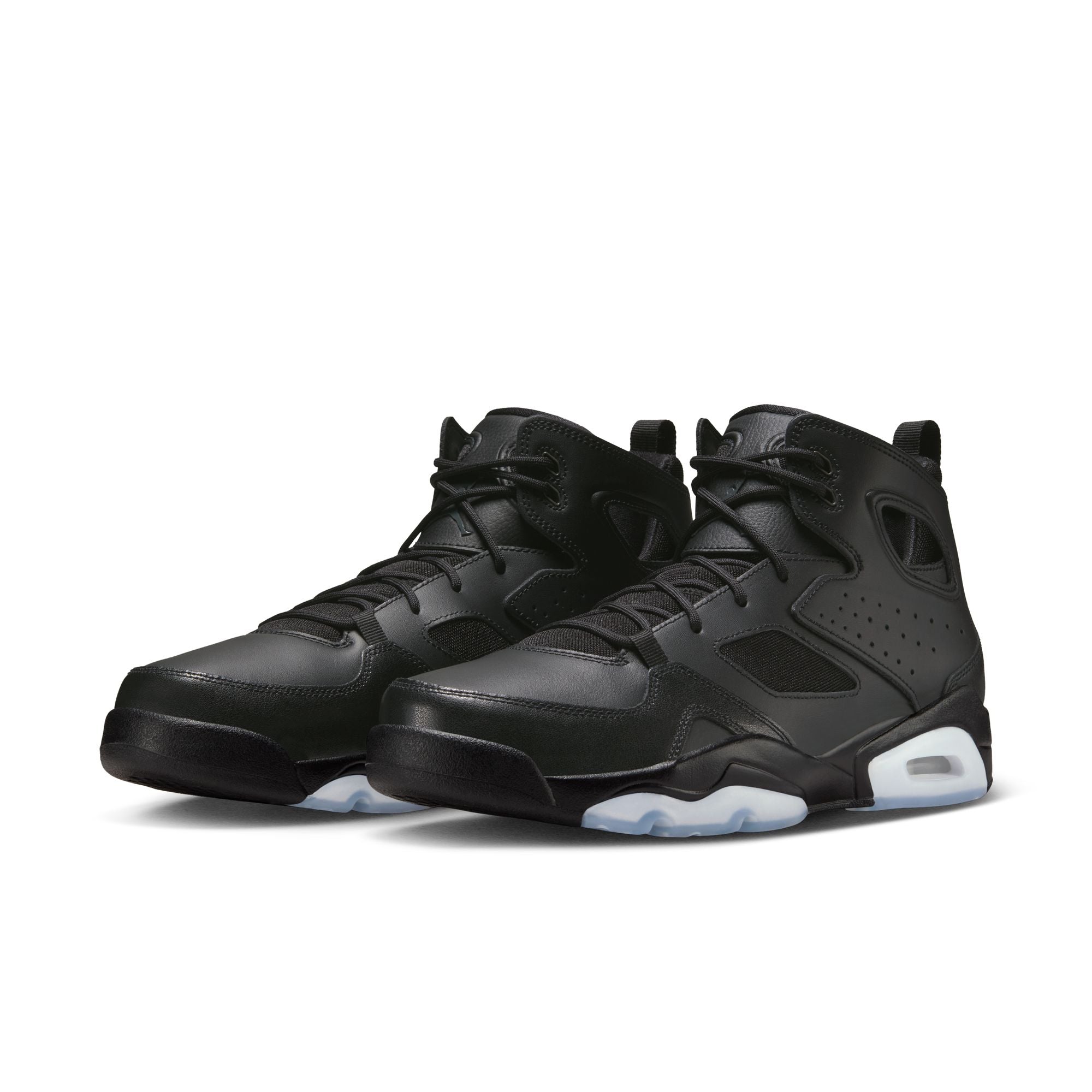 Jordan Flight Club 91 men’s Black Anthracite mid-top sneakers with visible Air unit