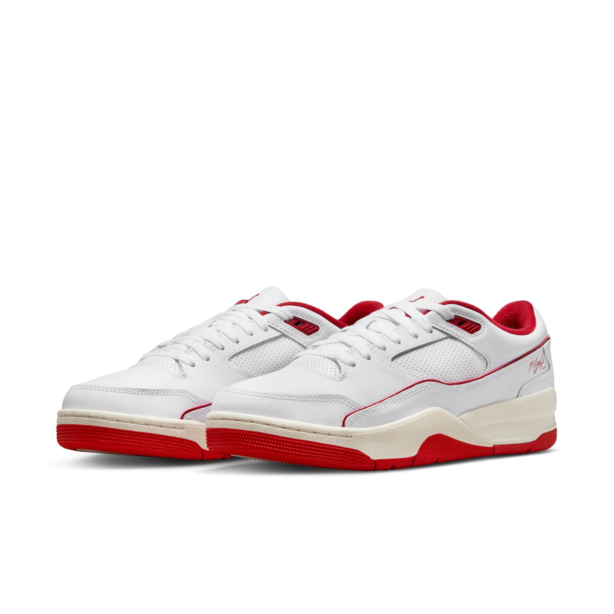 Jordan Flight Court men’s sneakers in White Varsity Red Sail low-top court style