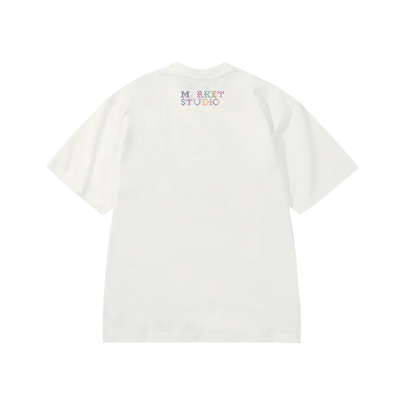 Market Folk Bear Graphic Tee - White