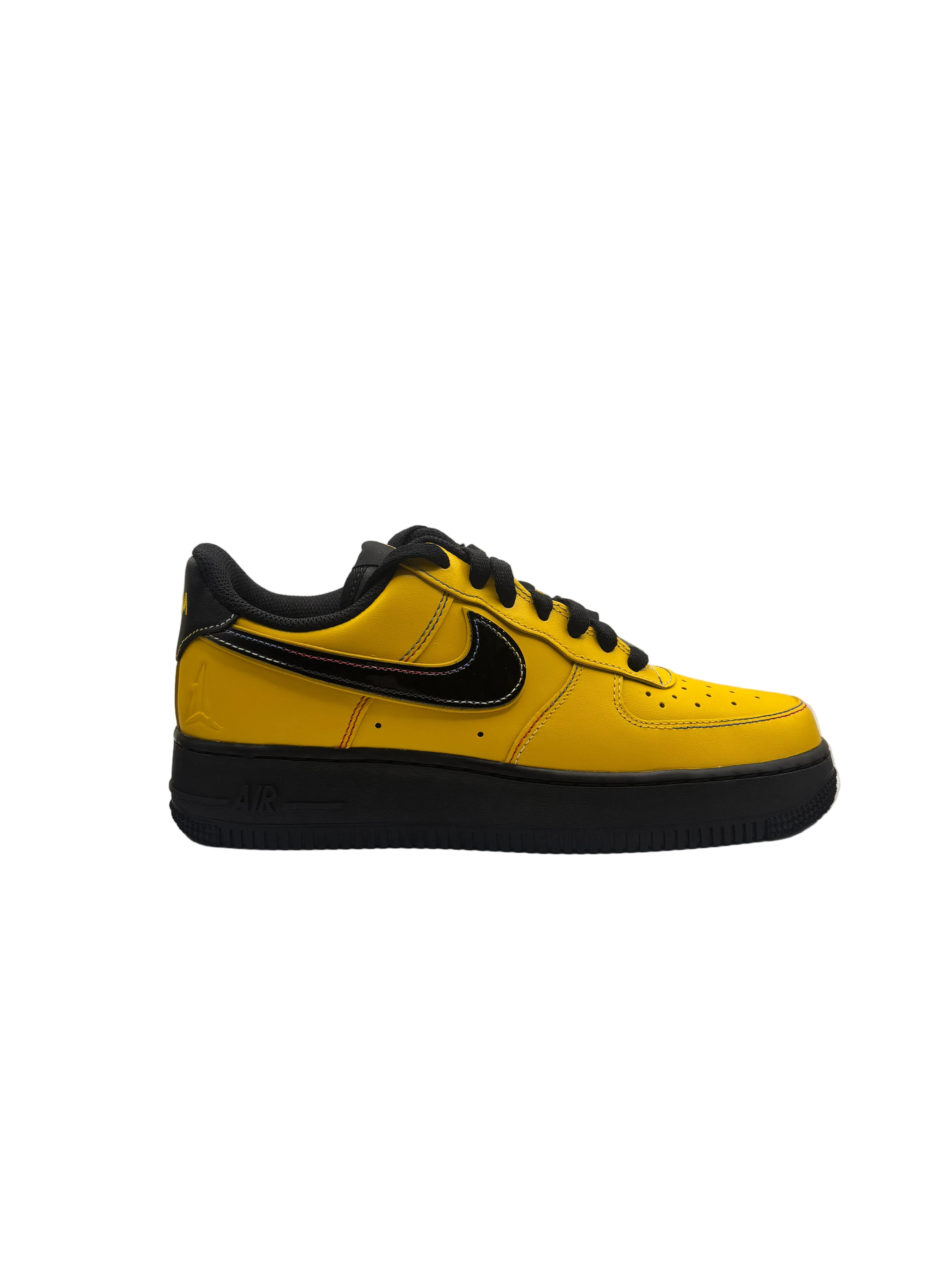 Nike Air Force 1 ’07 Let Ja Be Ja men’s sneakers in Sundial yellow with black accents side view
