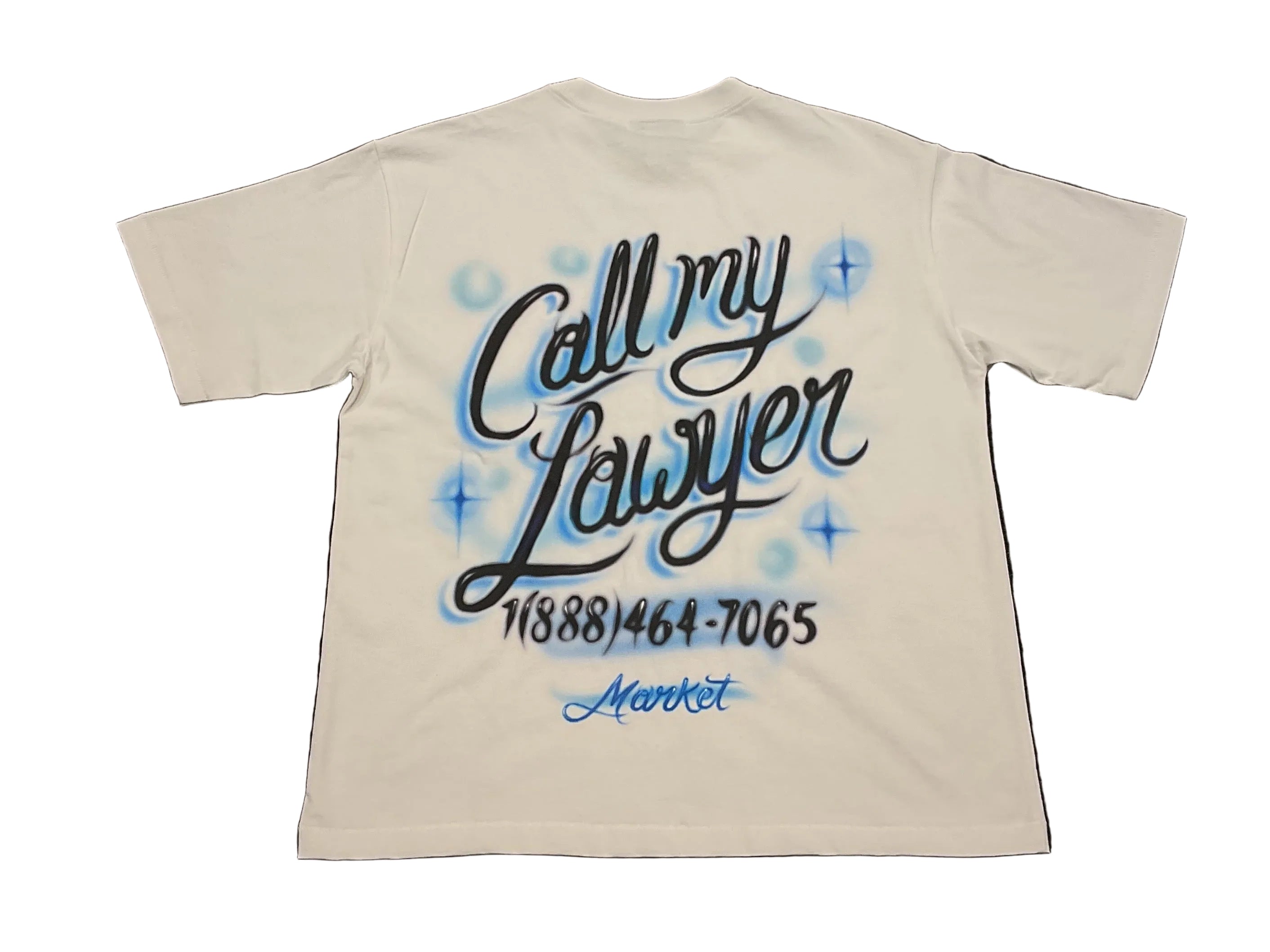 Market Airbrush Call My Lawyer Tee - White