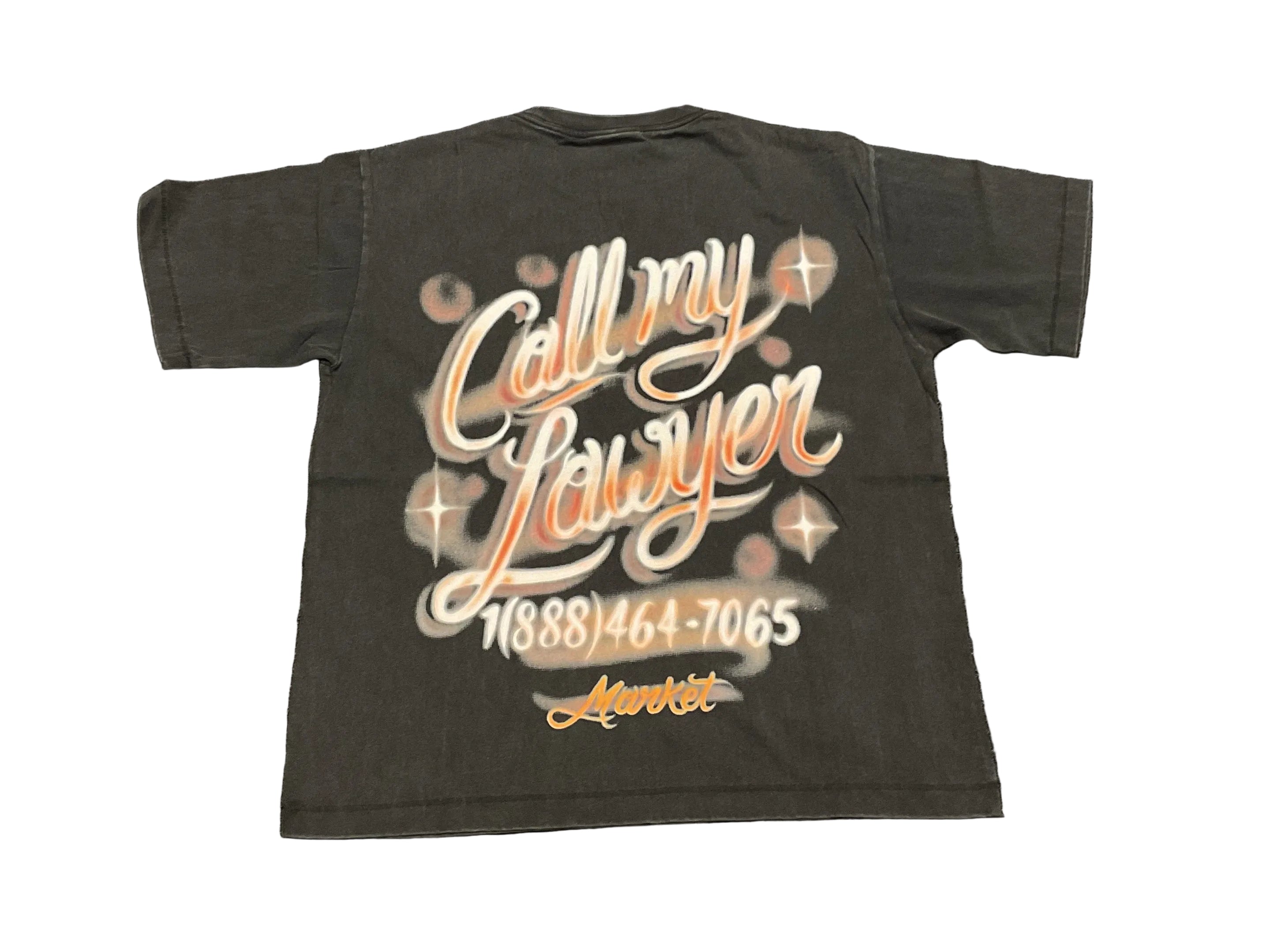 Market Airbrush Call My Lawyer Tee - Black