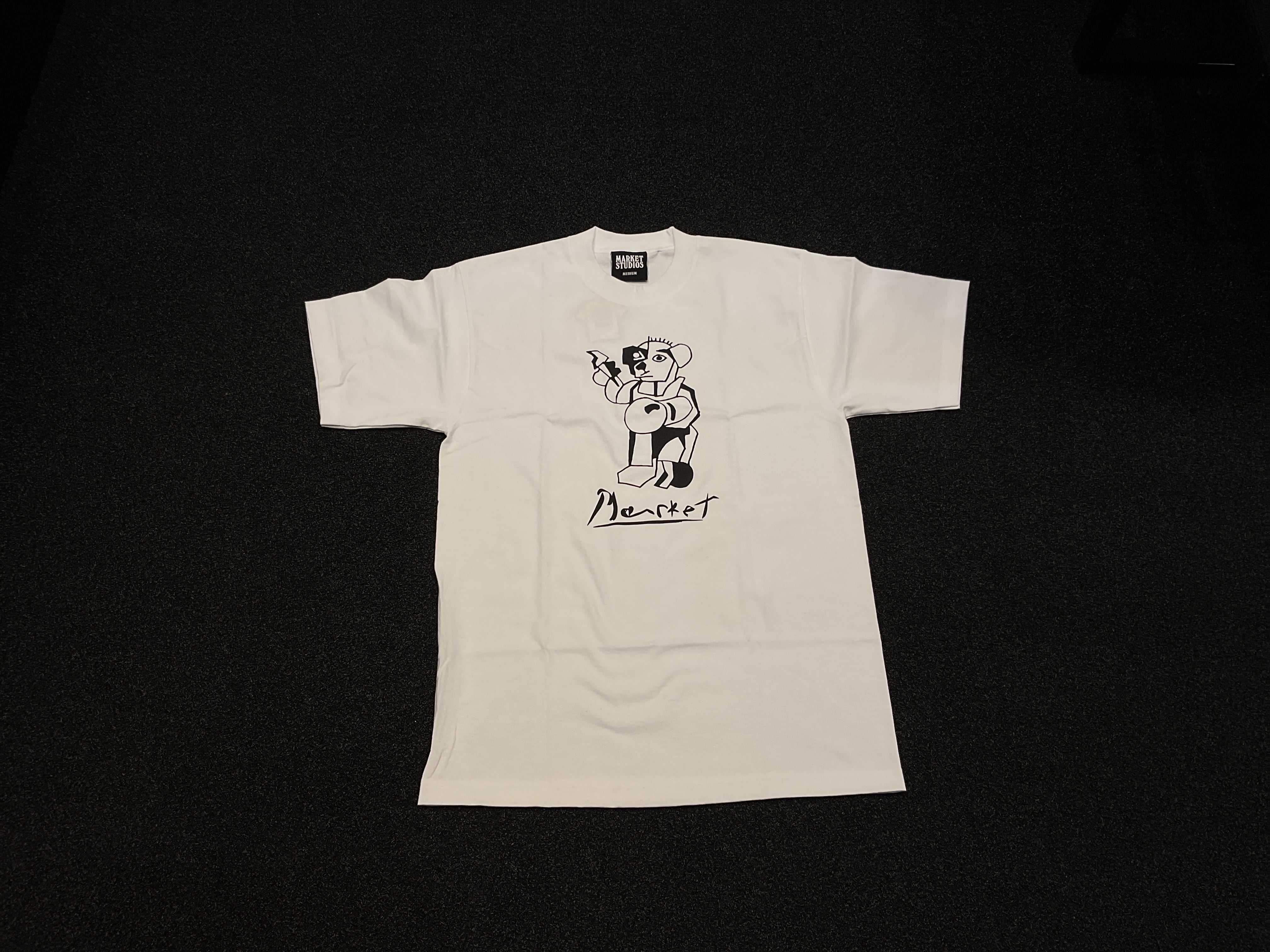 Market Cubism Bear Tee - White