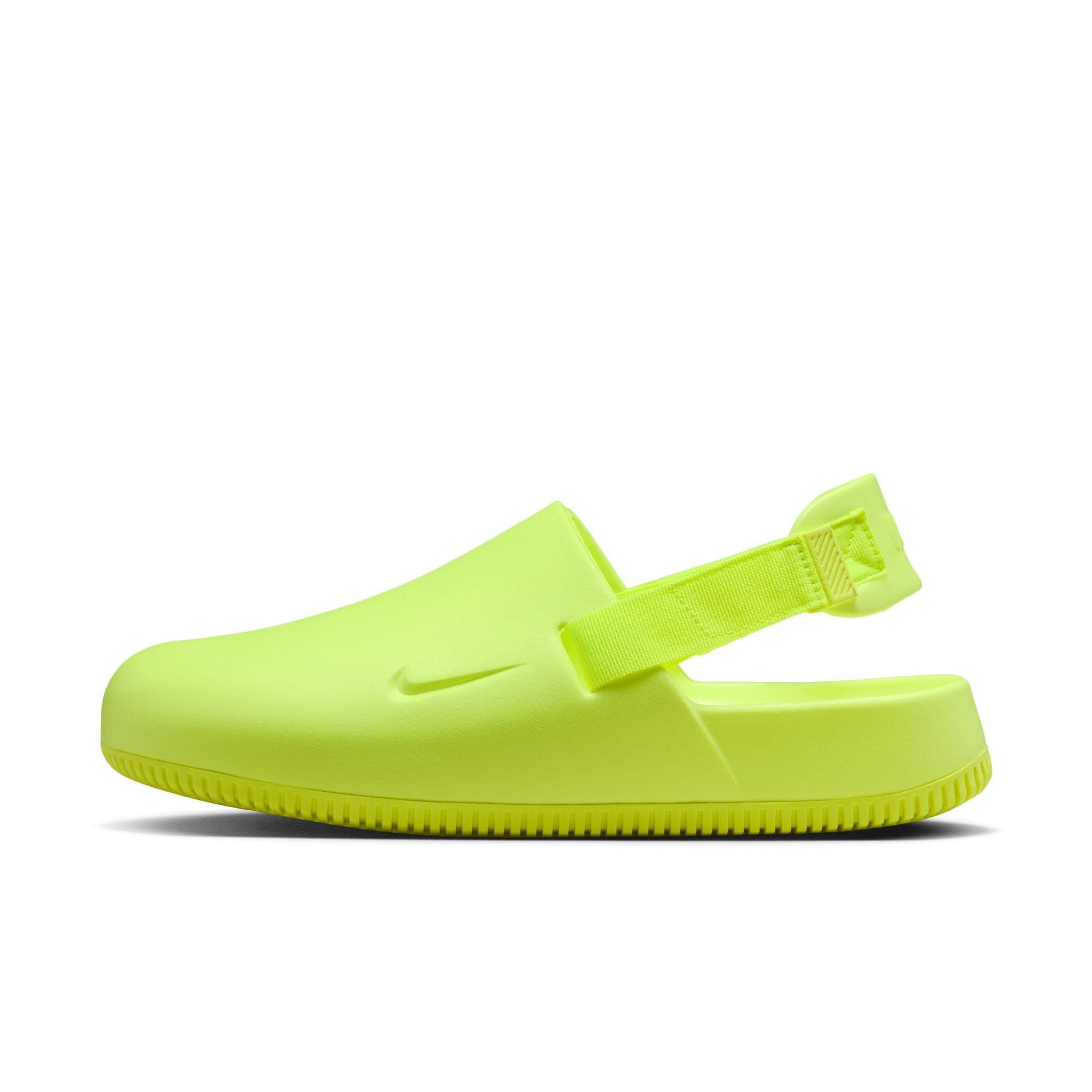 Nike Calm Mule NA in volt neon foam slip-on design with closed toe and open heel