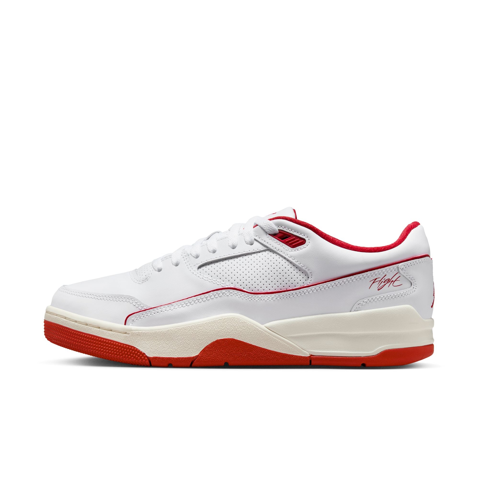 Jordan Flight Court men’s sneakers in White Varsity Red Sail low-top court style