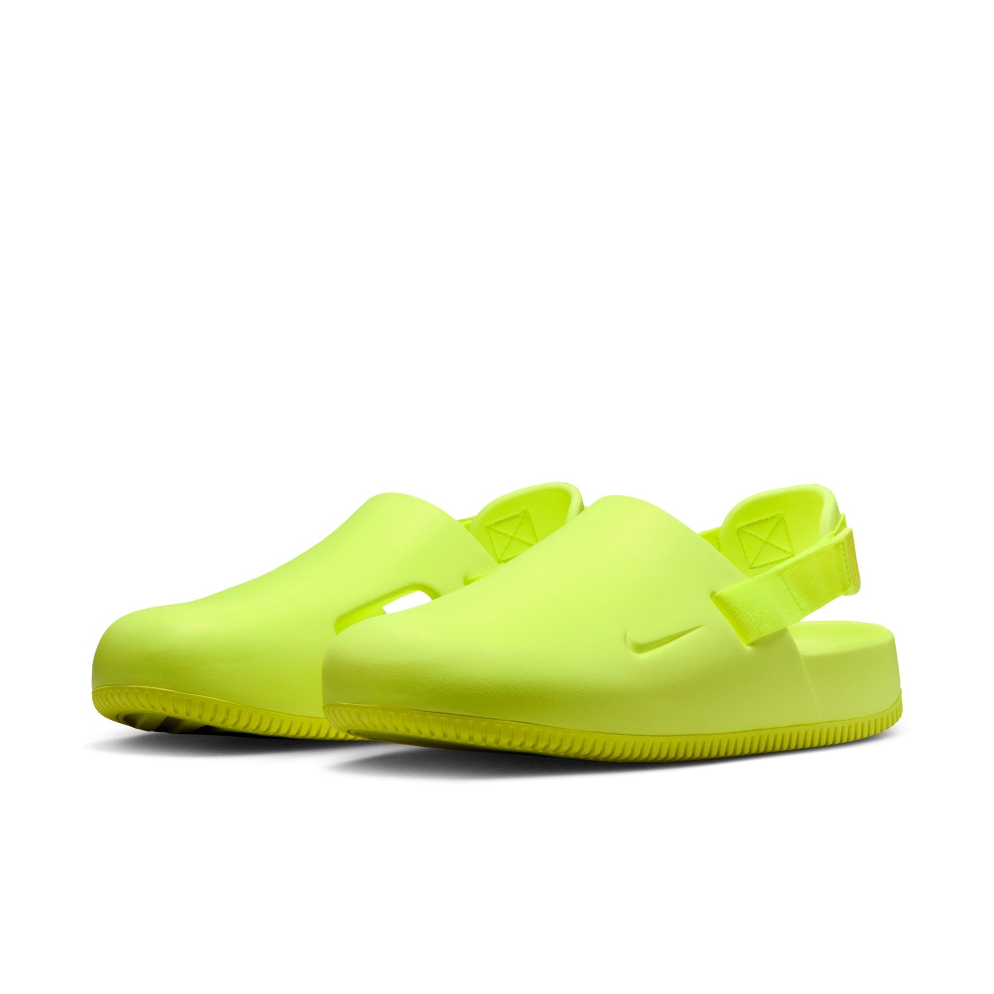 Nike Calm Mule NA in volt neon foam slip-on design with closed toe and open heel