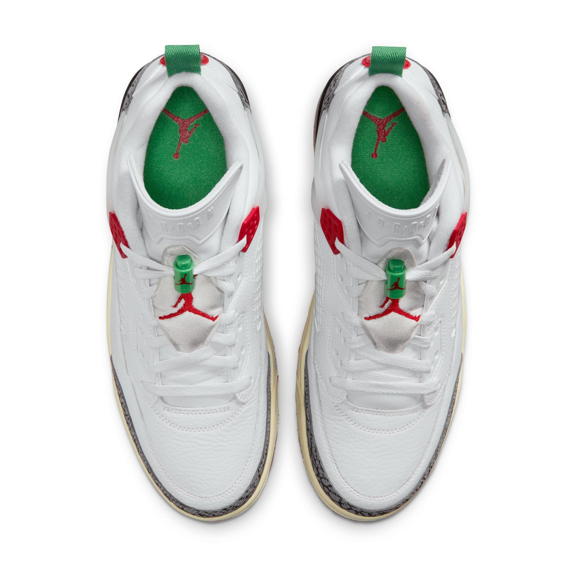 Jordan Spizike Low SE in white with varsity red accents and elephant print overlays