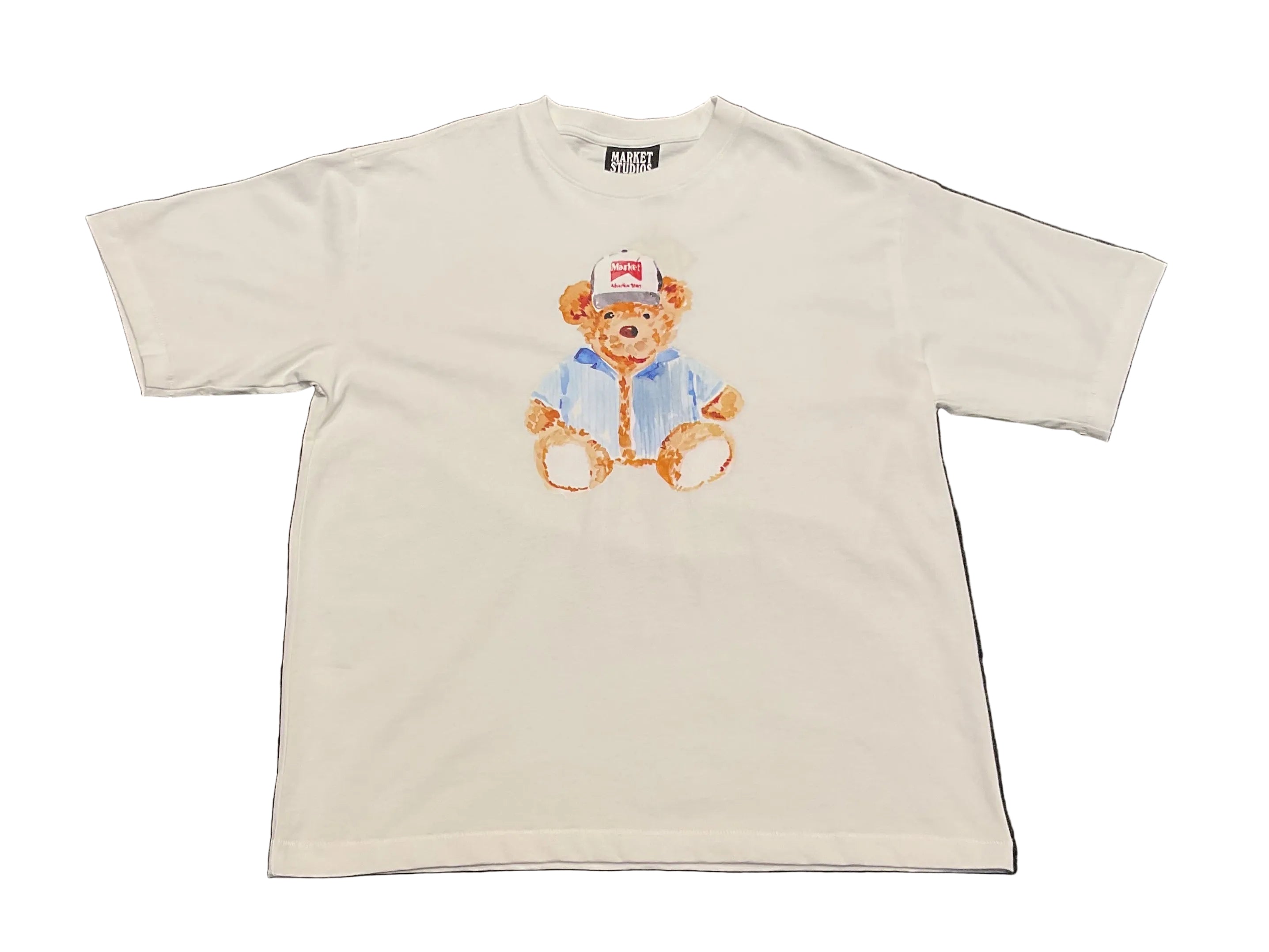 Market Watercolor Teddy Tee - White
