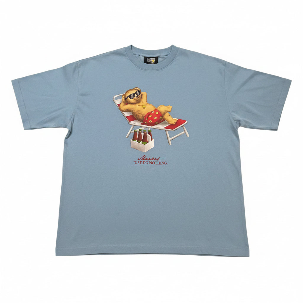 Market Smiley Bearly A Care Tee - Blue