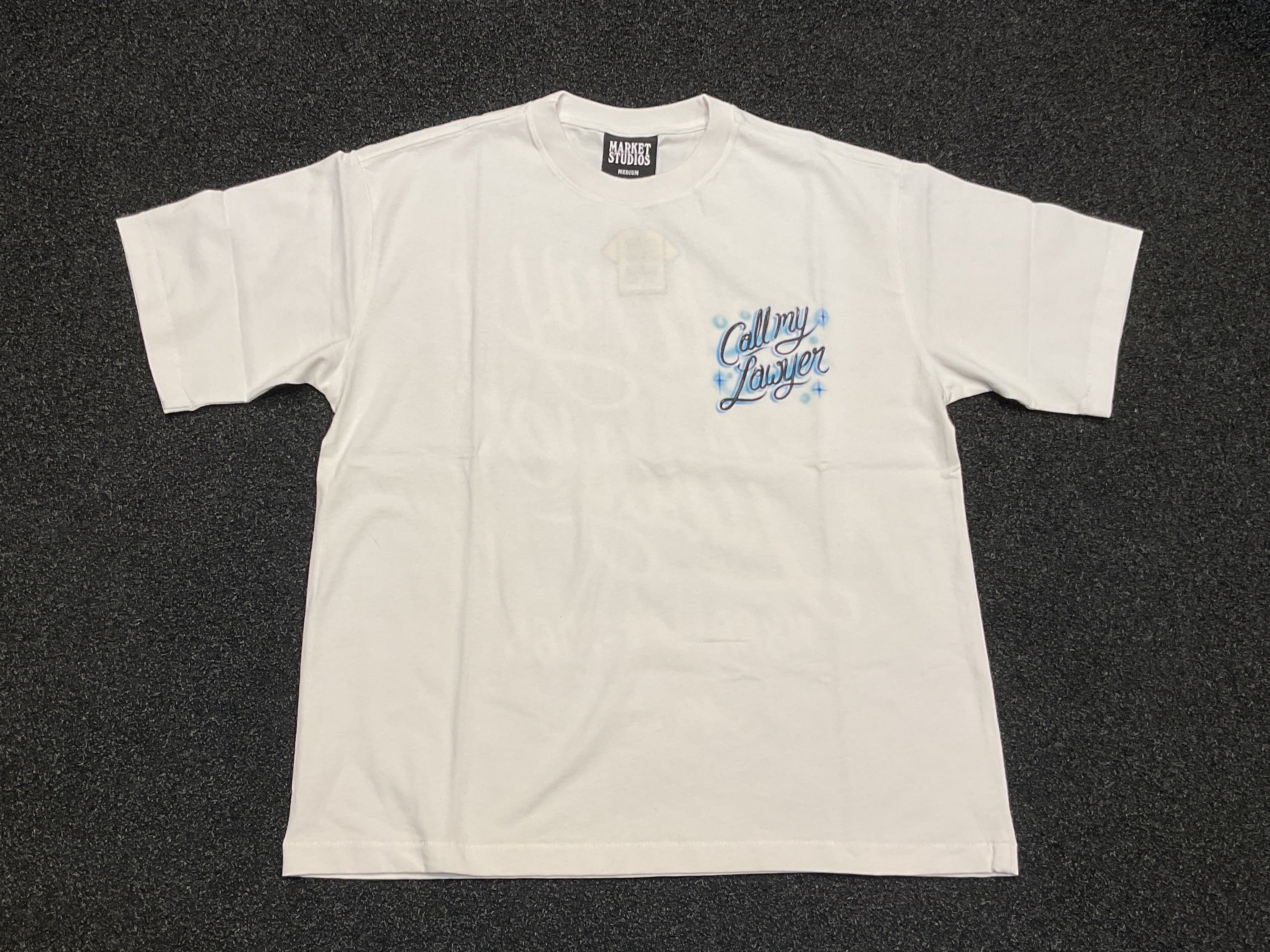 Market Airbrush Call My Lawyer Tee - White