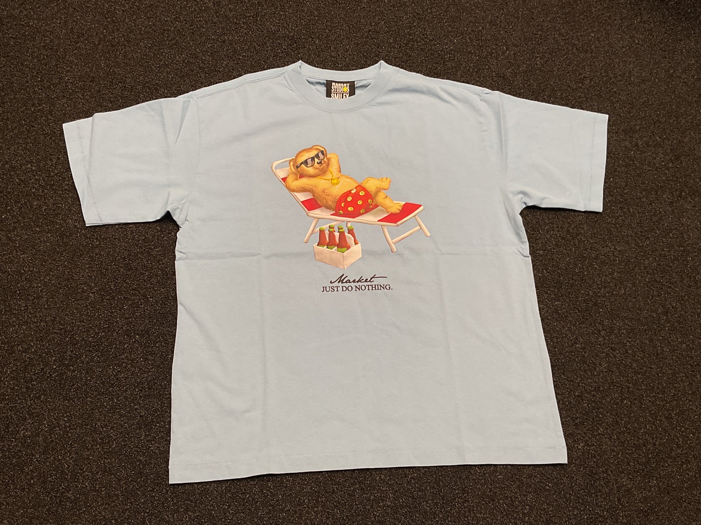 Market Smiley Bearly A Care Tee - Blue
