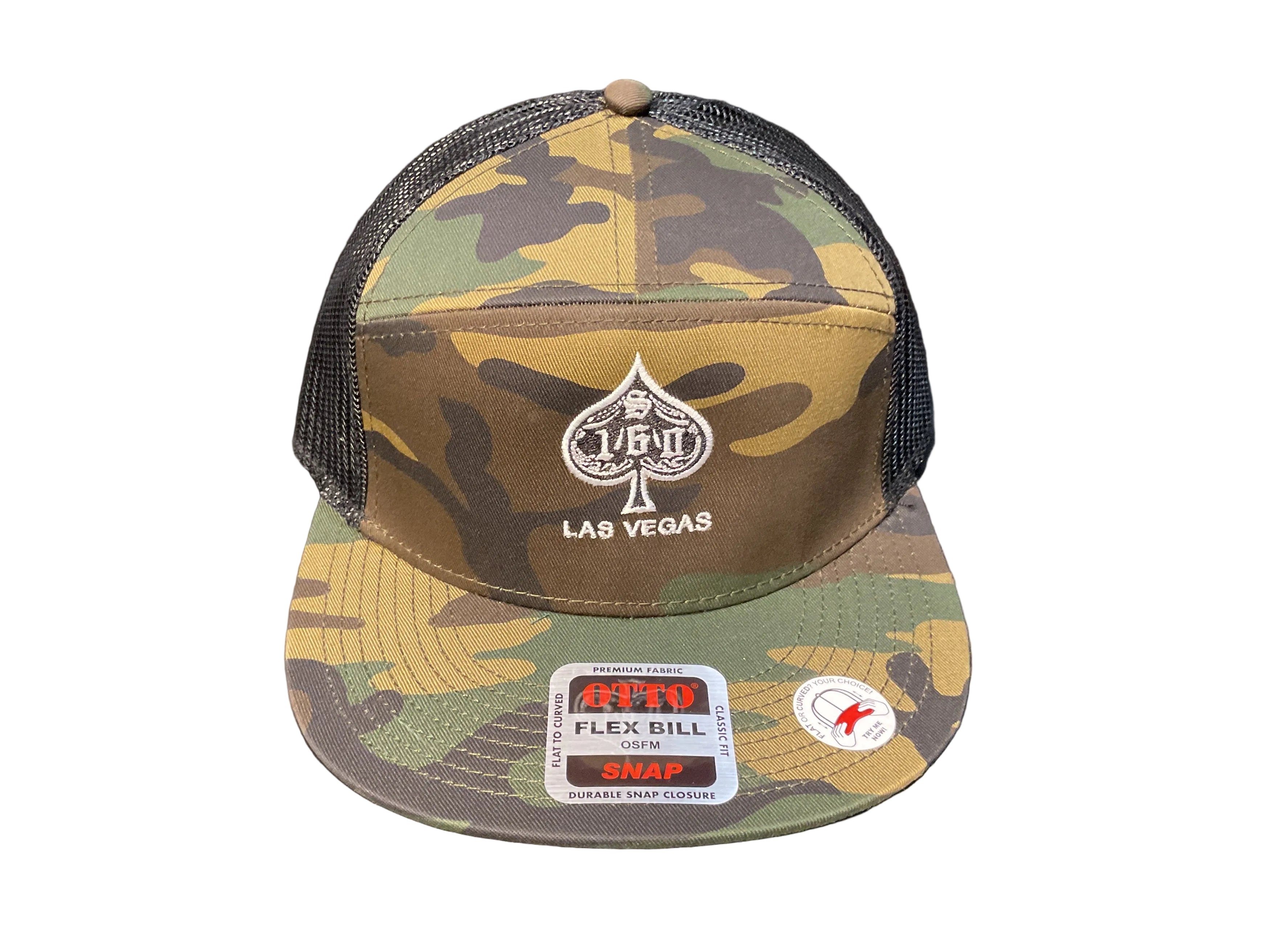Suite 160 SPADE Logo Panel 7 Panel Snapback - Camo
