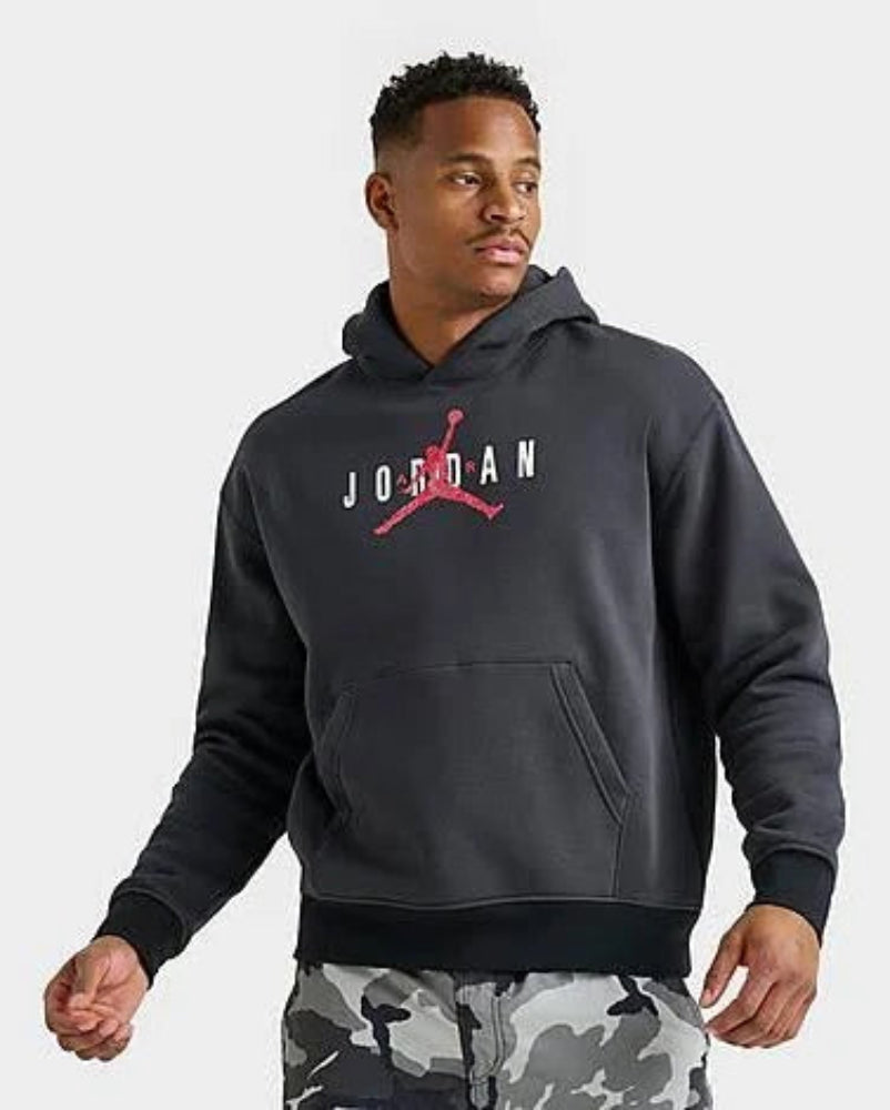 Jordan Brooklyn Hoodie men’s Off Noir and Black with red Jumpman graphic